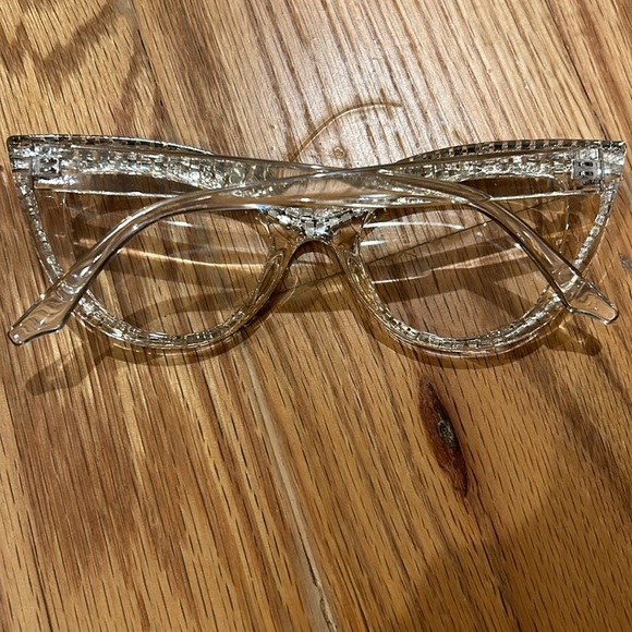 Clear Frame Rhinestone Cat Eyed Glasses - Picture 4 of 4